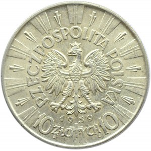 Polska, II RP, Józef Piłsudski, 10 złotych 1939, Warszawa