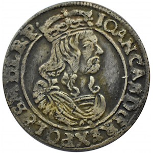 Jan II Kazimierz, szóstak 1662 AT, Kraków, odmiana z obiema obwódkami