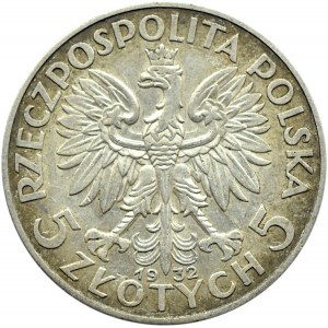 Polska, II RP, Głowa kobiety, 5 złotych 1932 bez znaku mennicy, Warszawa