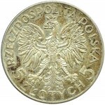 Polska, II RP, Głowa Kobiety, 5 złotych 1933, Warszawa, piękne!