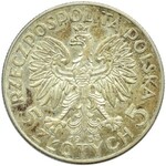 Polska, II RP, Głowa Kobiety, 5 złotych 1933, Warszawa, piękne!