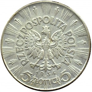 Polska, II RP, Józef Piłsudski, 5 złotych 1934, Warszawa