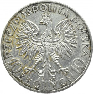 Polska, II RP, Głowa kobiety, 10 złotych 1932, ze znakiem mennicy, Warszawa