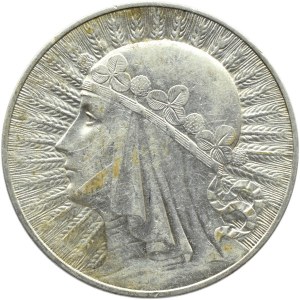 Polska, II RP, Głowa kobiety, 10 złotych 1933, Warszawa, bardzo ładne