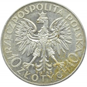 Polska, II RP, Głowa kobiety, 10 złotych 1933, Warszawa, bardzo ładne