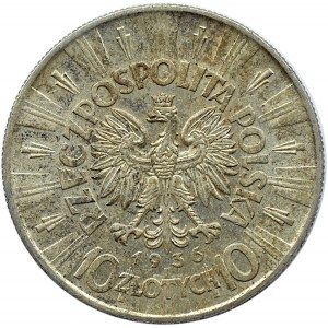 Polska, II RP, Józef Piłsudski, 10 złotych 1936, Warszawa, piękny