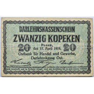 Polska/Niemcy, Poznań 20 kopiejek 1916 OST, bez serii