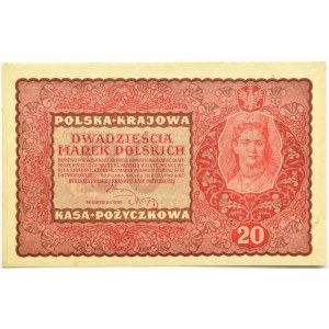 Polska, II RP, 20 marek 1919, II seria V, UNC