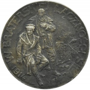 Polen/Russland, Medaille Russen an polnische Brüder, St. Petersburg 1914, Silber