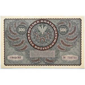 Polen, Zweite Republik, Jadwiga, 500 Mark 1919, 1. Serie BZ