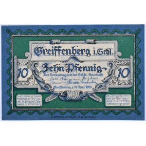 Greiffenberg, Gryfów(Schlesien), 10 Pfg. 1920, UNC