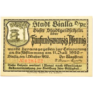 Bialla/Gehlenburg, Białka Piska, 20 pfennig 1920, UNC