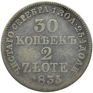 Mikołaj I, 30 kopiejek/2 złote 1835 MW, Warszawa