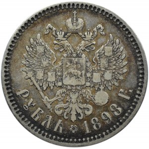 Rosja, Mikołaj II, 1 rubel 1898 **, Bruksela
