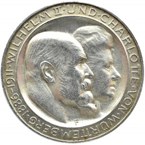 Niemcy, Wirtembergia, Wilhelm i Charlotte, 3 marki 1911 F, Stuttgart