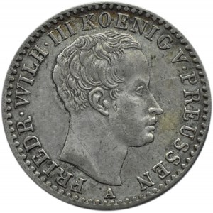 Niemcy, Prusy, Fryderyk Wilhelm III, 1/6 talara 1822 A, Berlin