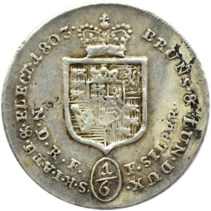 Niemcy, Braunschweig-Lüneburg, Georg III, 1/6 talara 1803 GFM, Brunszwik
