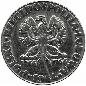 Polska, PRL, 20 złotych 1964, Sierp i kielnia, próba niklowa, Warszawa, UNC