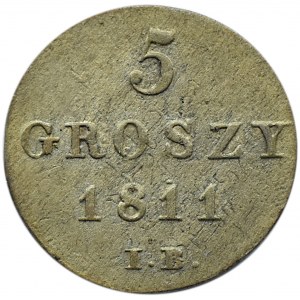 Księstwo Warszawskie, 5 groszy 1811 I.B., Warszawa