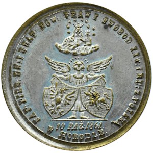 Polska/Rosja, medal-pamiątka zawarcia Unii w Horodle, bardzo rzadkie! 1861