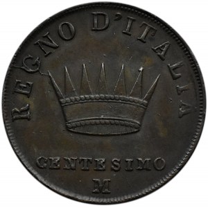 Włochy, Napoleon Bonaparte, 1 centesimo 1812 M, Mediolan