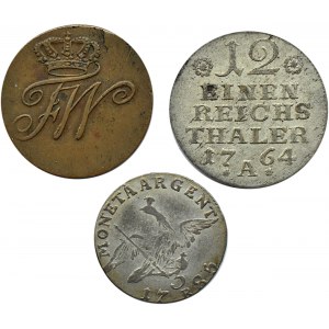 Niemcy, Prusy, Fryderyk, lot trzech monet 1764-1789