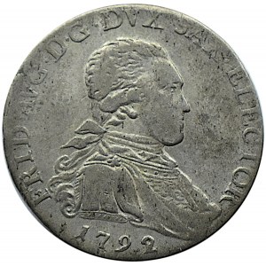 Niemcy, Saksonia, Fryderyk August I Wettyn, 2 grosze (marka) 1792 I.E.C., Drezno