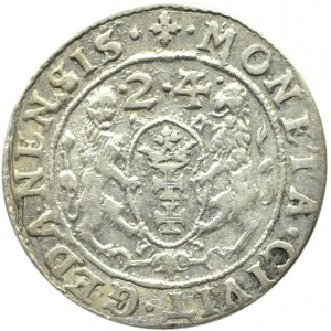 Zygmunt III Waza, ort 1624, przebitka 3/4, Gdańsk