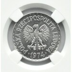 Polska, PRL, 1 złoty 1974 ze znakiem mennicy, NGC MS64