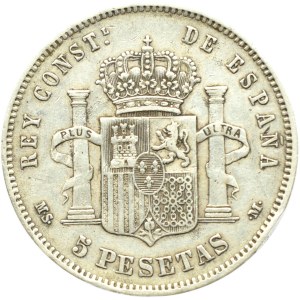 Hiszpania, Alfonso XII, 5 peset 1884 Madryt