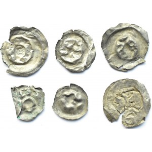 Brakteaty, lot 6 sztuk, II połowa XII wieku (3)