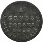 Aleksander I, 1 grosz 1824 I.B. z miedzi krajowej, Warszawa