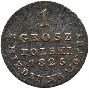 Aleksander I, 1 grosz 1825 I.B. z miedzi krajowej, Warszawa