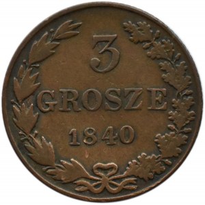 Mikołaj I, 3 grosze 1840 MW, Warszawa