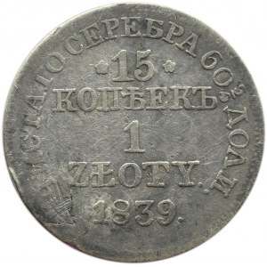 Mikołaj I, 15 kopiejek/1 złoty 1839 MW, Warszawa