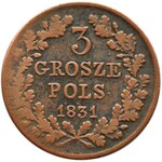 Powstanie Listopadowe, 3 grosze 1831 K.G., Warszawa