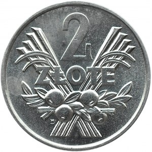 Polska, PRL, Jagody, 2 złote 1970, Warszawa, UNC