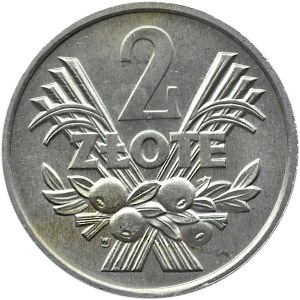 Polska, PRL, Jagody, 2 złote 1970, Warszawa, UNC