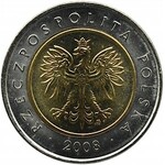 Polska, III RP, 5 złotych 2008, Warszawa, UNC (2)