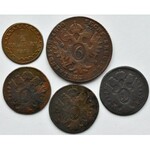 Austria, Franciszek II, lot monet kreuzer (krajcar) A/B/S, Wiedeń/Kremnica/Smolnik