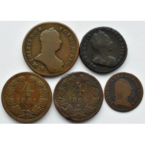 Austria, Maria Teresa, Józef II, lot monet kreuzer 1763-1861, Wiedeń, Smolnik, Kremnica