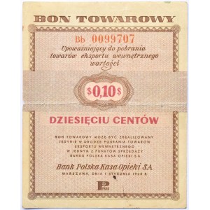 Polska, PeWeX, 10 centów 1960, seria Bb, bez klauzuli na rewersie, rzadkie