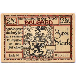 Belgard, Białogard, notgeld (2 marki) 1920, UNC