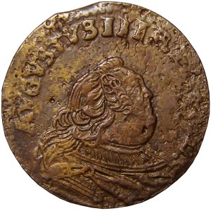 August III Sas, grosz miedziany 1755, Gubin, piękny