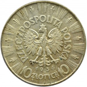 Polska, II RP, Józef Piłsudski, 10 złotych 1936, Warszawa