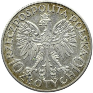 Polska, II RP, Głowa kobiety, 10 złotych 1932, bez znaku mennicy, Warszawa