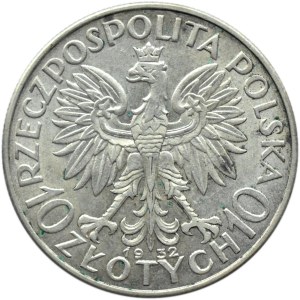 Polska, II RP, Głowa kobiety, 10 złotych 1932, bez znaku mennicy, Warszawa