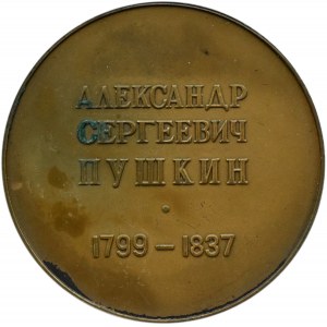 Rosja Radziecka, medal Aleksander Puszkin 1799-1837, brąz