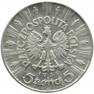 Polska, II RP, Józef Piłsudski, 5 złotych 1935, Warszawa