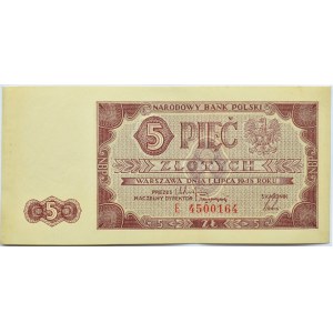 Polska, RP, 5 złotych 1948, seria E, rzadkie